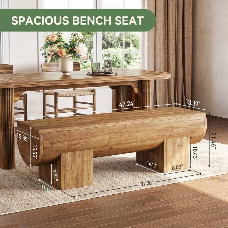 Farmhouse Solid Wood Dining Bench, Entryway Shoe Bench, Kitchen Bench for Dining/Living Room, Hallway