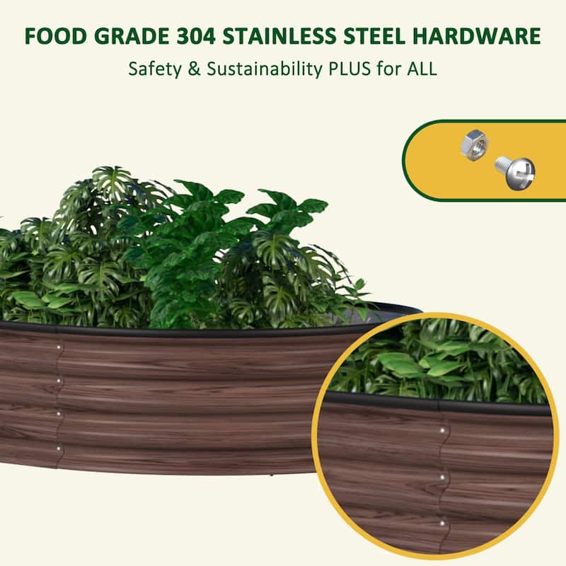 VEIKOUS 8 ft. x 2 ft. x 1 ft. Metal Galvanized Raised Garden Bed 9-in-1 Planter Box for Outdoor Gardening