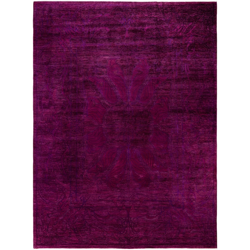 Overdyed One-of-a-Kind Hand-Knotted Area Rug - Purple - 8' 1" x 11' 10"