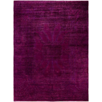 Overdyed One-of-a-Kind Hand-Knotted Area Rug - Purple - 8' 1" x 11' 10"