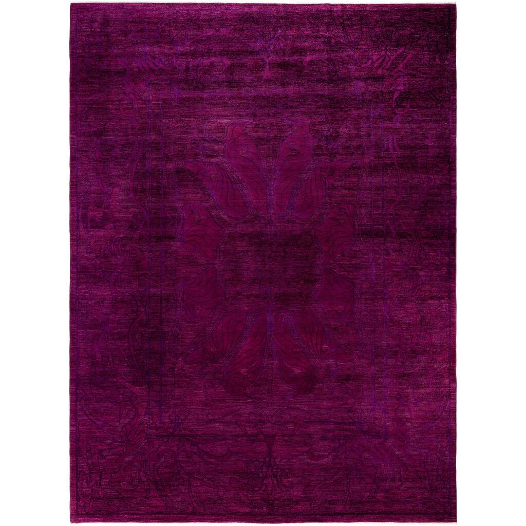 Overdyed One-of-a-Kind Hand-Knotted Area Rug - Purple - 8' 1" x 11' 10"