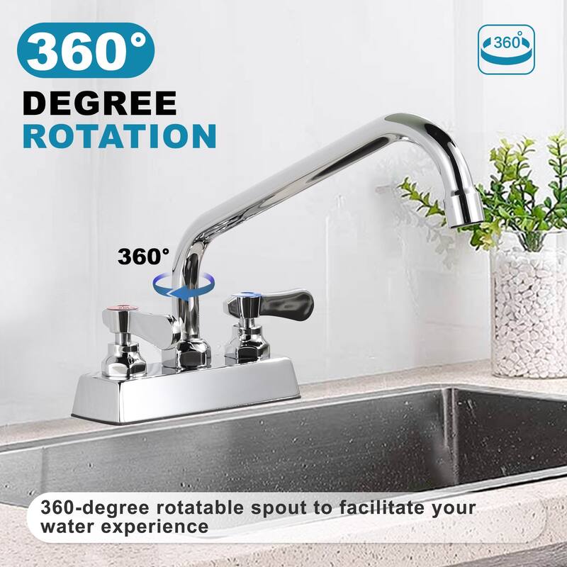 WOWOW Double Handle Commercial Standard Kitchen Faucet