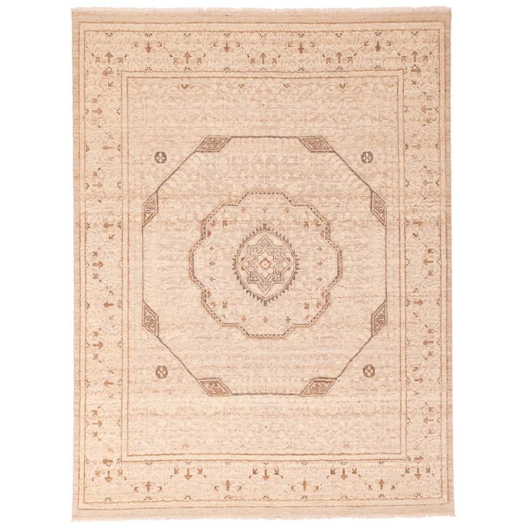ECARPETGALLERY Hand-knotted Tangier Beige Wool Rug - 8'2 x 10'8