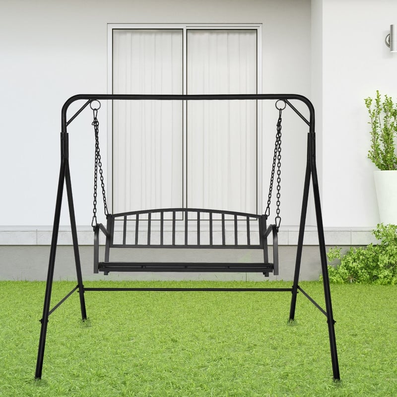 Metal Patio Swing Stand Black Frame
