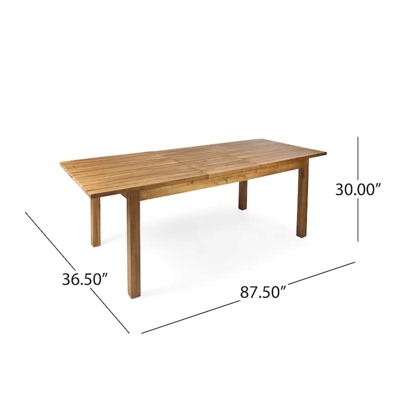 Edgewood Outdoor 8 Seater Acacia Wood Dining Set with Expandable Table by Christopher Knight Home