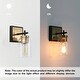 preview thumbnail 4 of 5, Modern Farmhouse Black Gold 1-Light Wall Sconces with Cylinder Glass Shade - 4"L x 6"W x 9.5"H