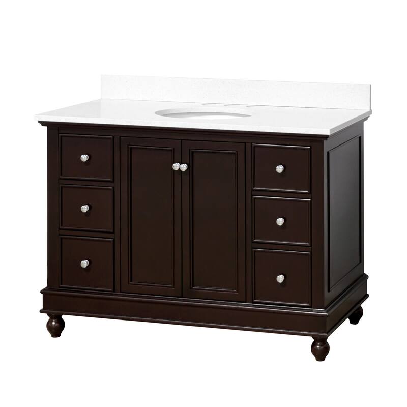 KitchenBathCollection Bella 48" Bathroom Vanity with Quartz Top