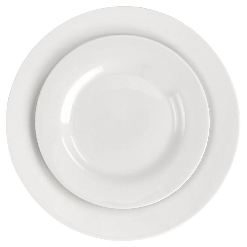 Gibson Home White Cloud Fine Ceramic 16 Piece Dinnerware Set in White - 16 Piece Set