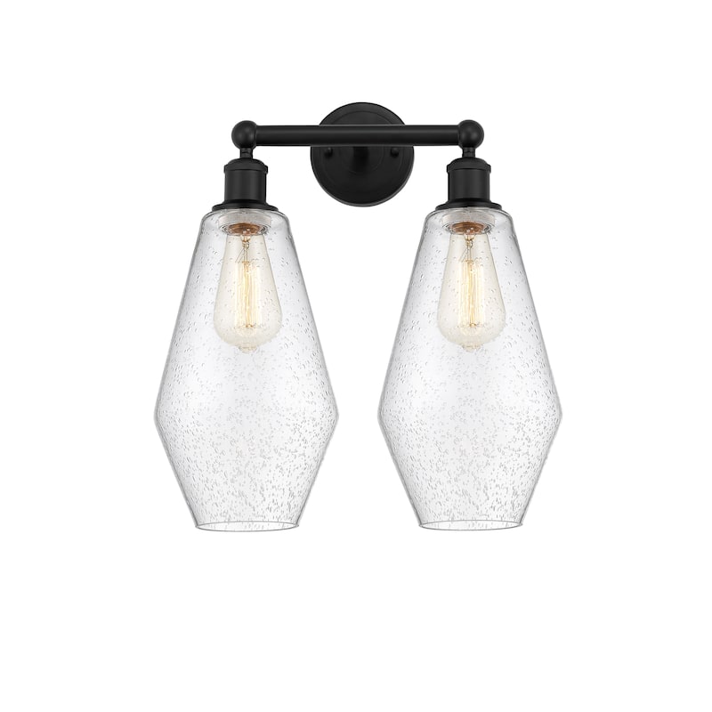 Innovations Lighting Cindyrella - 2 Light 16" Bath Vanity Light - Seedy/Matte Black