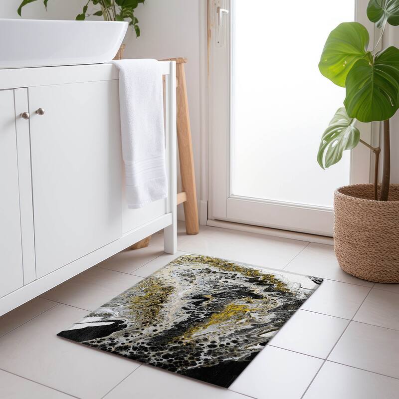 Premium Washable Super Soft Abstract Contemporary Mayfield Rug - Multi - 1' 8" x 2' 6" - Rectangle