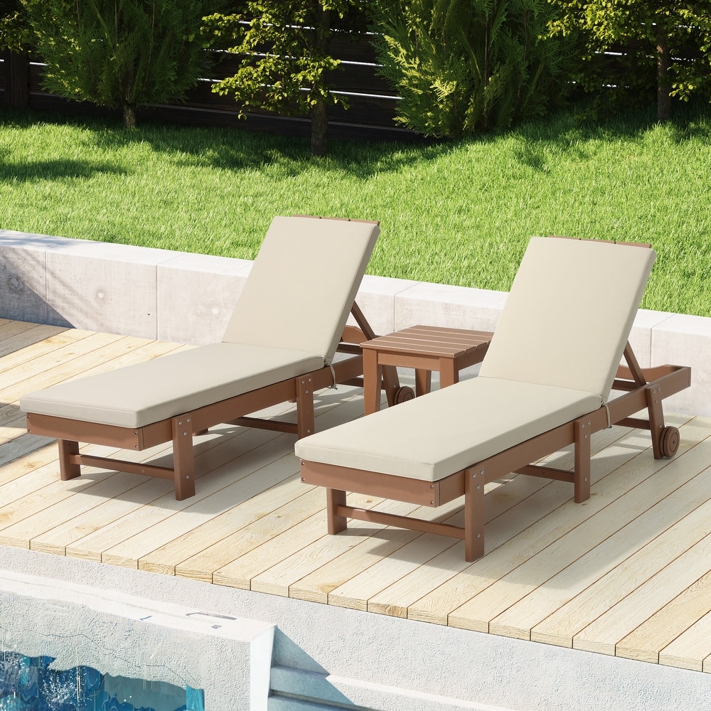 Fading Free All Weather Outdoor Patio Chaise Lounge Cushions Only - (Set of 2)