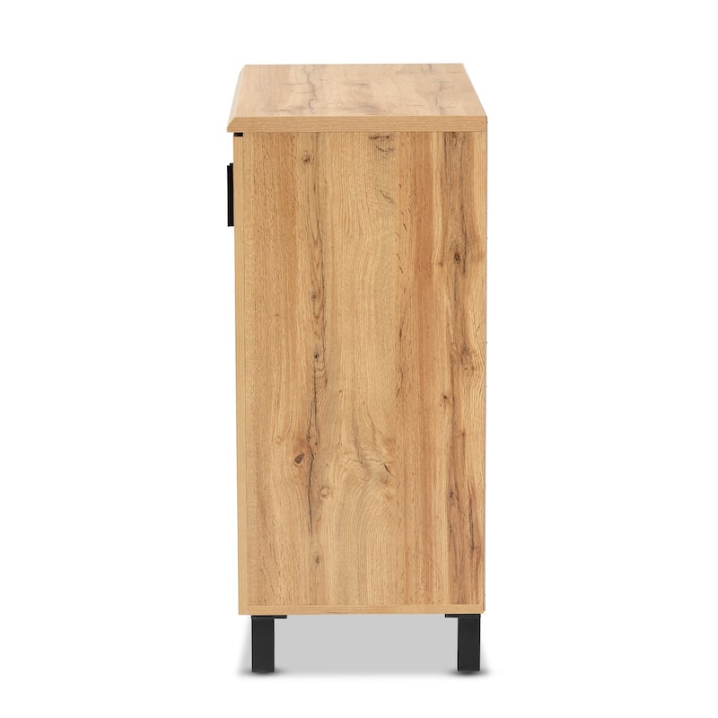 Excel Modern Oak Brown Finished Wood 2-Door Storage Cabinet