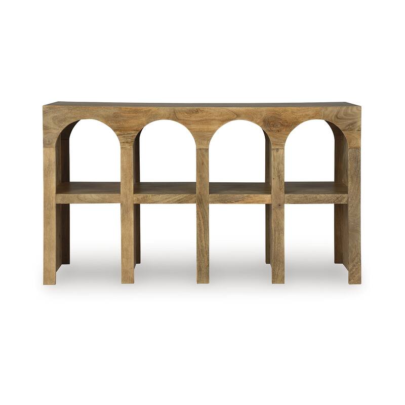 Signature Design by Ashley Luzmanacy Natural Brown Console Sofa Table - 52" W x 14" D x 30" H