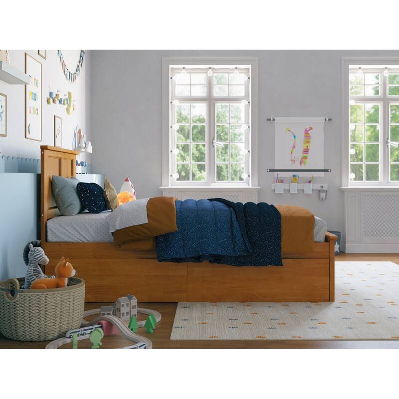Madison Platform Bed with Matching Footboard with Storage Drawers