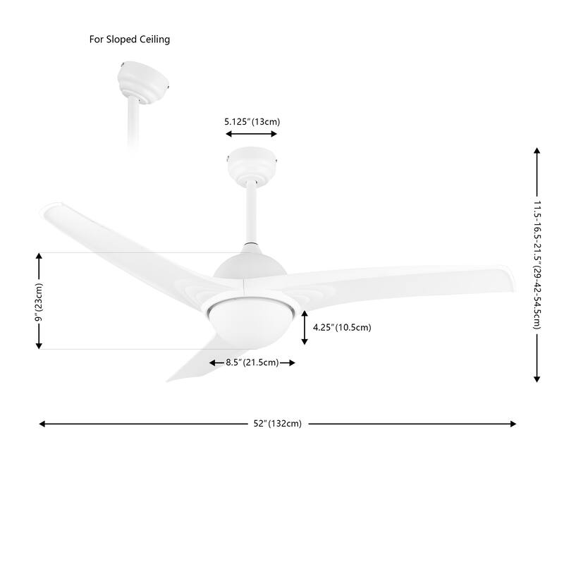 Aviator 52" 1-Light Industrial Iron/Plastic Mobile-App/Remote-Controlled 6-Speed Propeller LED Ceiling Fan, by JONATHAN Y