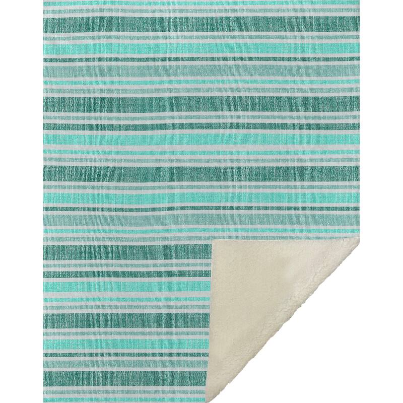 Premium Machine Washable Modern Stripe Sherpa Throw Blanket
