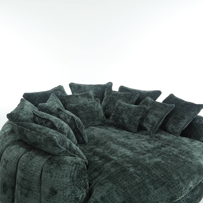 Comfortable Oversized Double Loaf High Back Round Sofa Bed with Armrests
