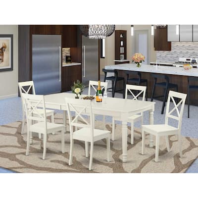 Asian Fusion Dining Set - Kitchen Table with 8 Chairs - Modern Dining Room Furniture