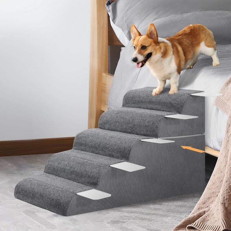DoCred Non-Slip Convertible Pet Steps with Removable Washable Cover - 5 steps