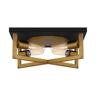 Brunson 4-Light Aged Brass Flush Mount