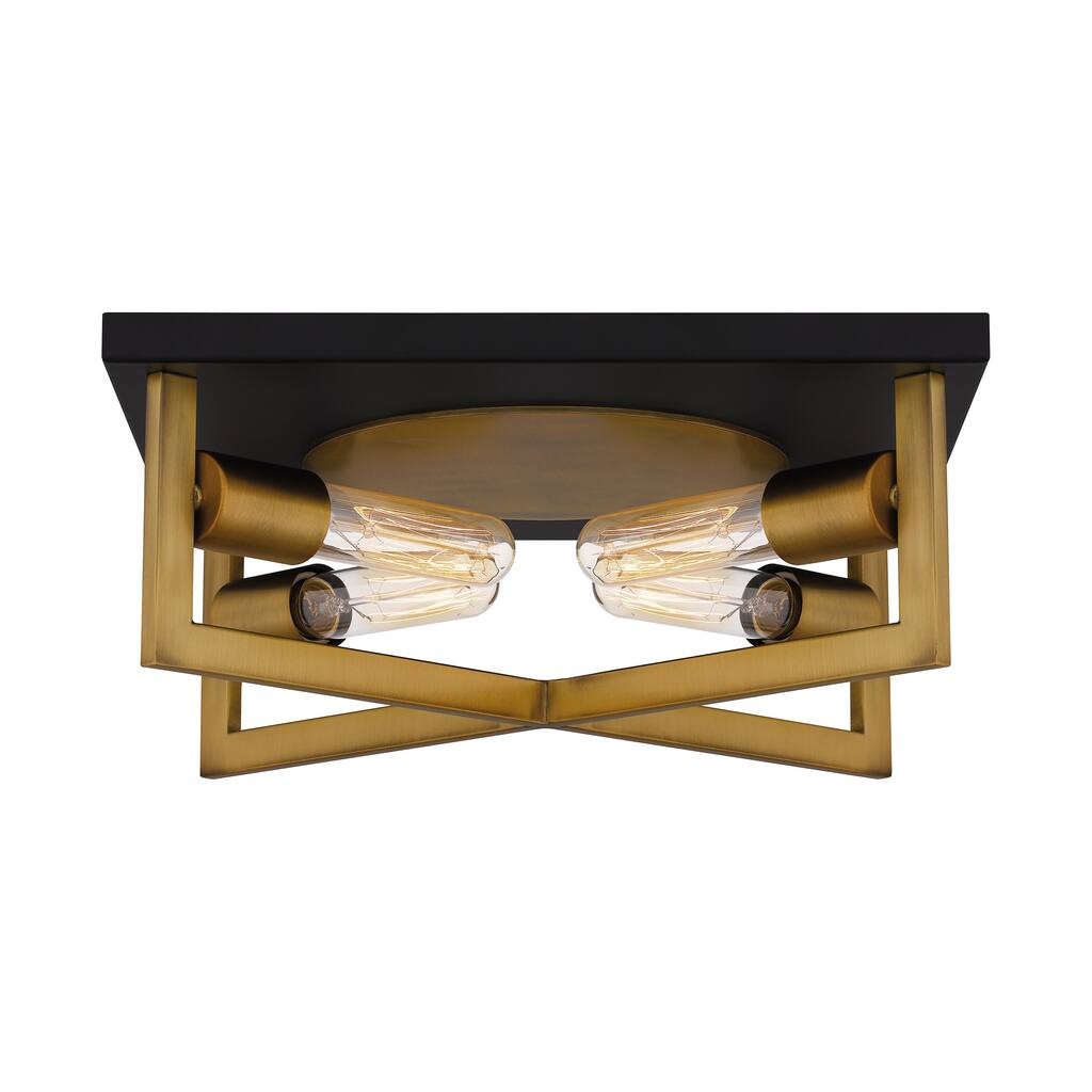 Brunson 4-Light Aged Brass Flush Mount