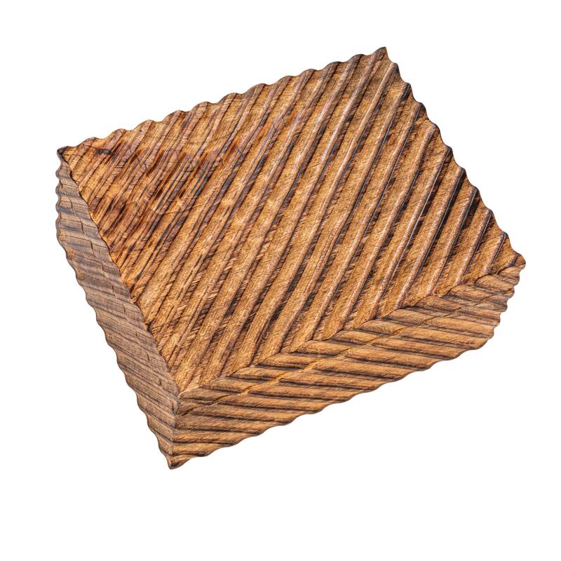Hand-Carved Mango Wood Nesting Boxes, Set of 2 - 10.0"L x 8.0"W x 4.0"H