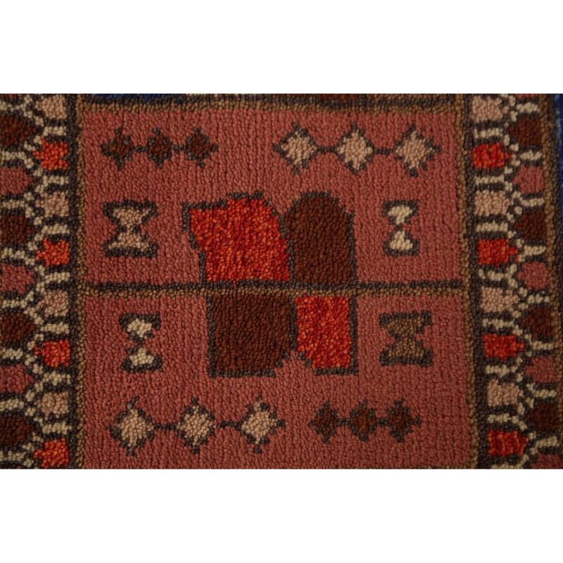 Tribal Kazak Indian Runner Rug Hand-Knotted Wool Carpet - 3'11"x 9'10"