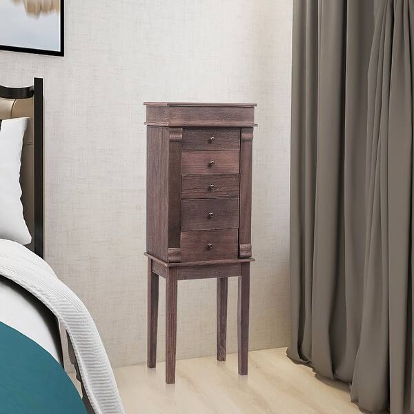 Shop Free Standing Jewelry Armoire 5 Drawers Jewelry Cabinet Chest With Top Storage Organizer On Sale Overstock 31799407