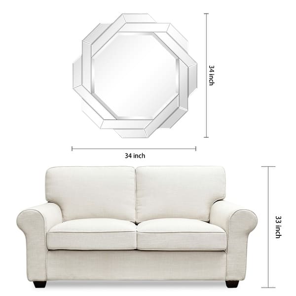 dimension image slide 0 of 4, Interlaced Round Beveled Framed Wall Mirror for Bathroom,Vanity, Bedroom