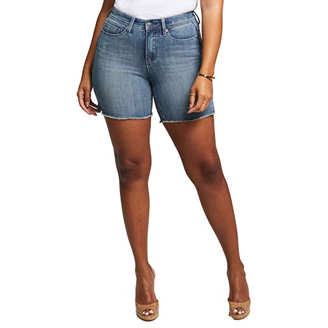 straight denim shorts