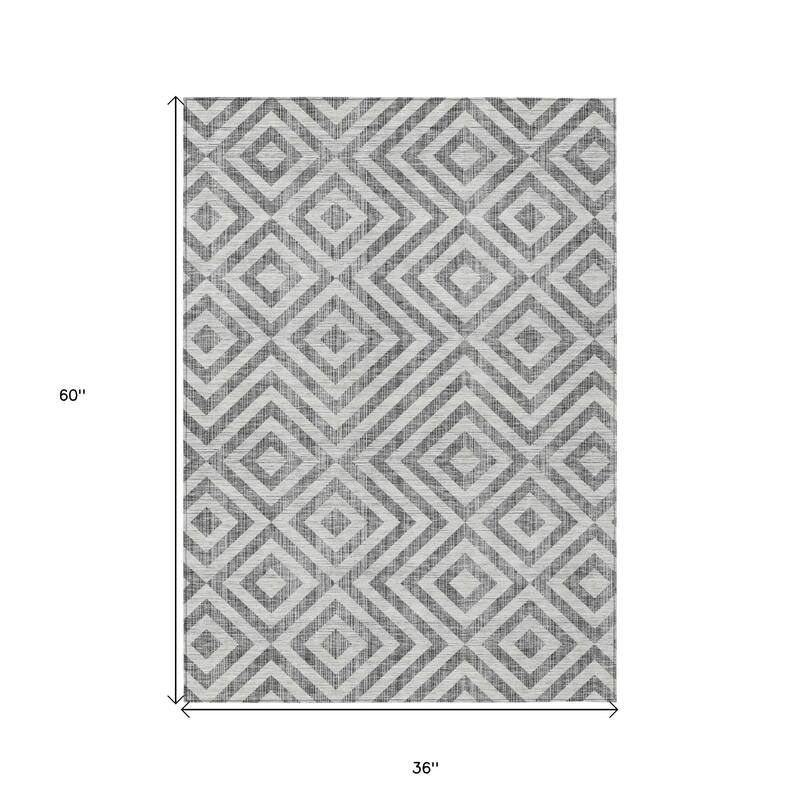 HomeRoots Geometric Transitional Rectangle Outdoor Rug