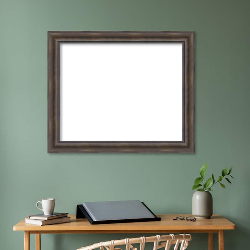 Amanti Art Rustic Pine Black Framed Dry Erase Magnetic Board