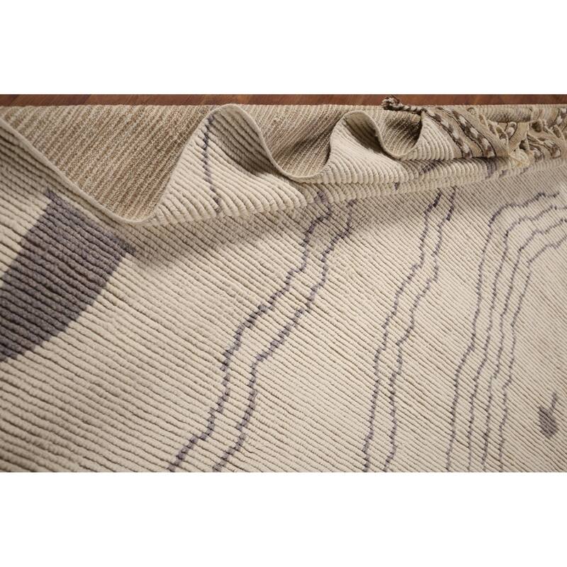 All-Over Abstract Moroccan Palace Size Area Rug Handmade Wool Carpet - 12'2"x 15'5"