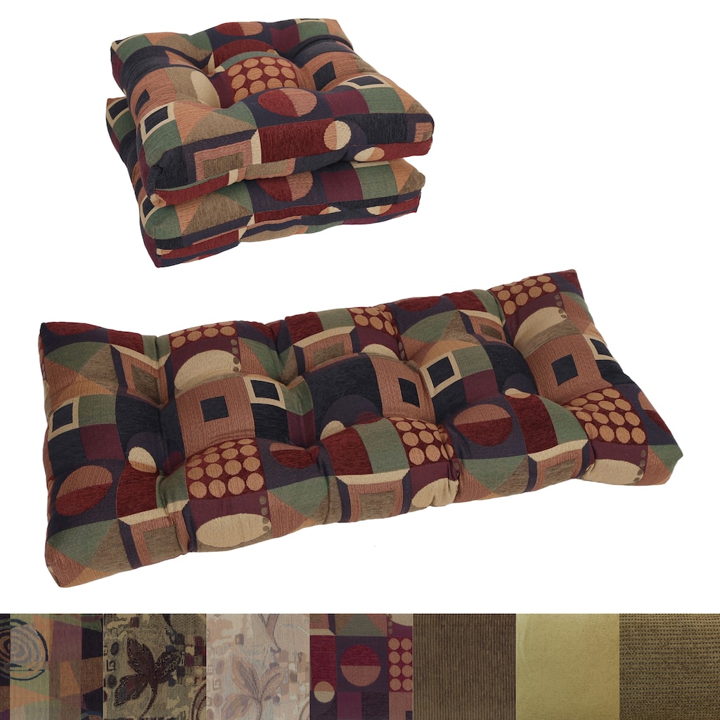 Jacquard Chenille Tufted Settee Cushions (Set of 3)