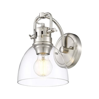 Golden Lighting Duncan 1-Light Wall Sconce - Pewter - Clear Glass