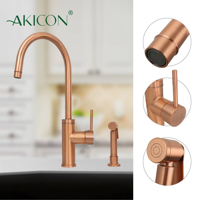 One-Handle Widespread Kitchen Faucet with Side Spray