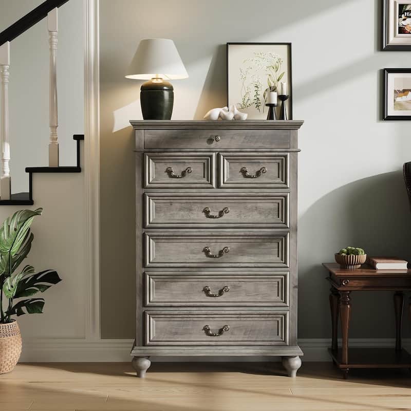Rustic 7 Drawers Dresser for Bedroom, Living Room, Hallway