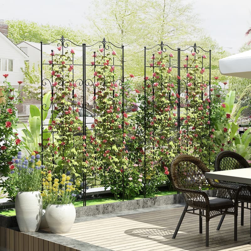 Metal Garden Fence Border Decorative Garden Fencing Folding - 2PCS