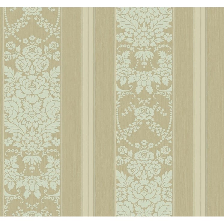 Seabrook Designs Hemingway Floral Stripe Unpasted Wallpaper