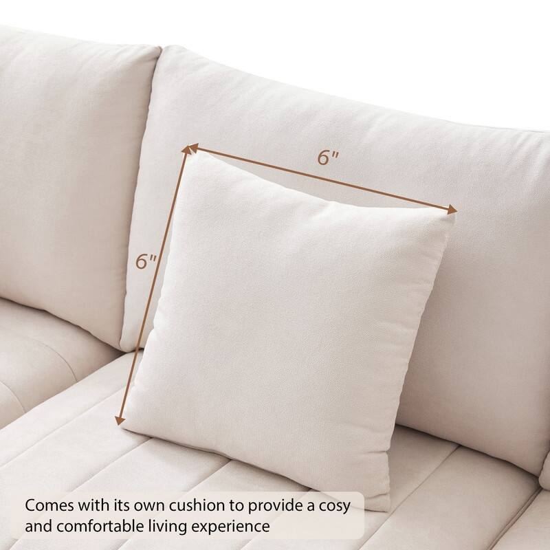 89x79" Modern Sectional Sofa with Convertible Ottoman,Living Room Couches L Shape Sofa with 2 Pillows