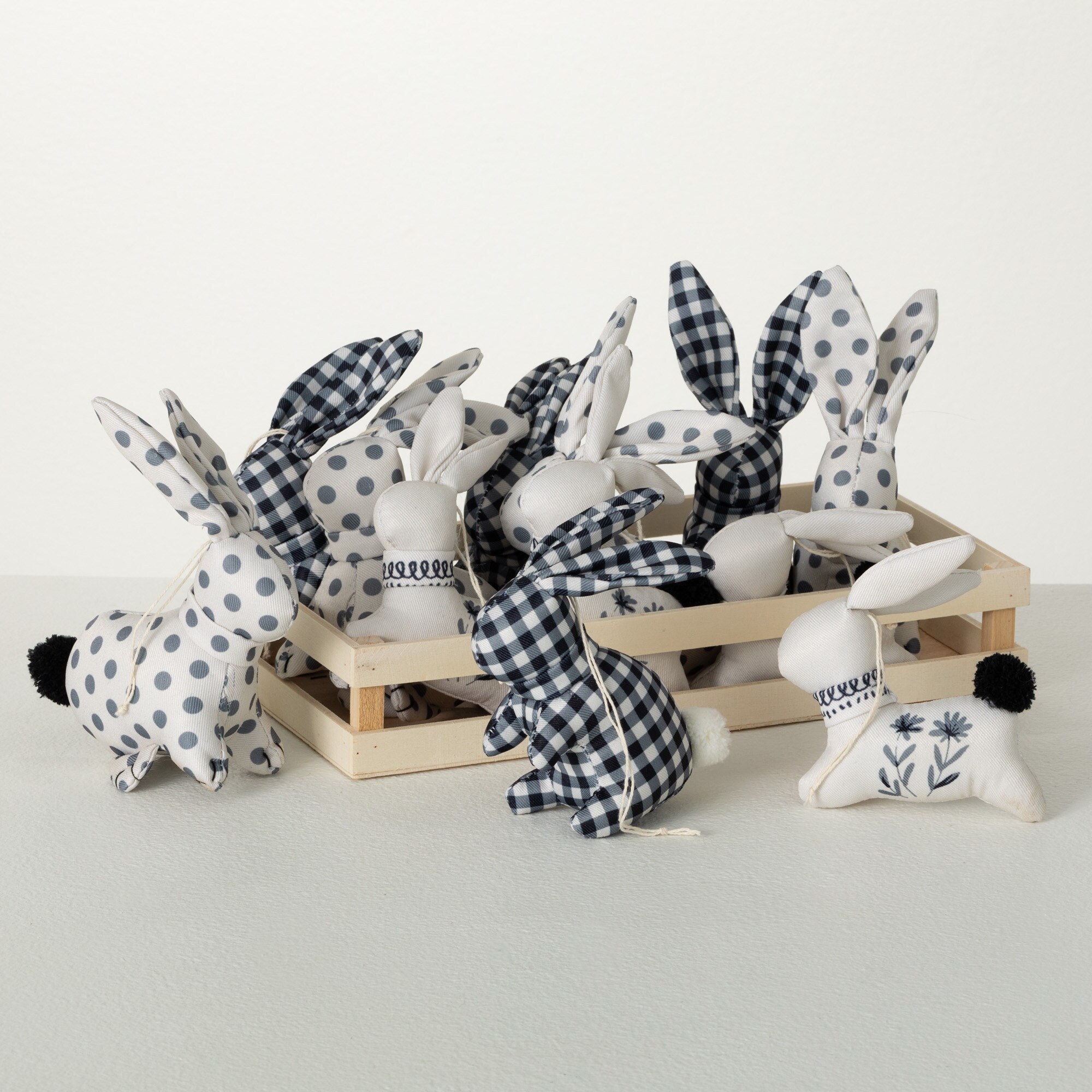 3 Patterned Textile Bunny - Set of 12, Black - 3.75L x .5W x 3H - On  Sale - Bed Bath & Beyond - 37030487