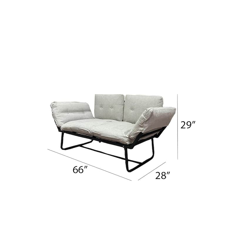 Metal Frame Futon Love Seat