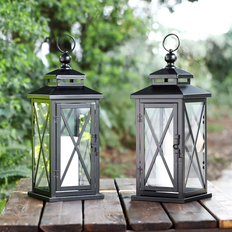 SAFAVIEH Lighting Doree Outdoor Lantern - 6" W x 6" D x 18" H - 6Wx6Dx18H