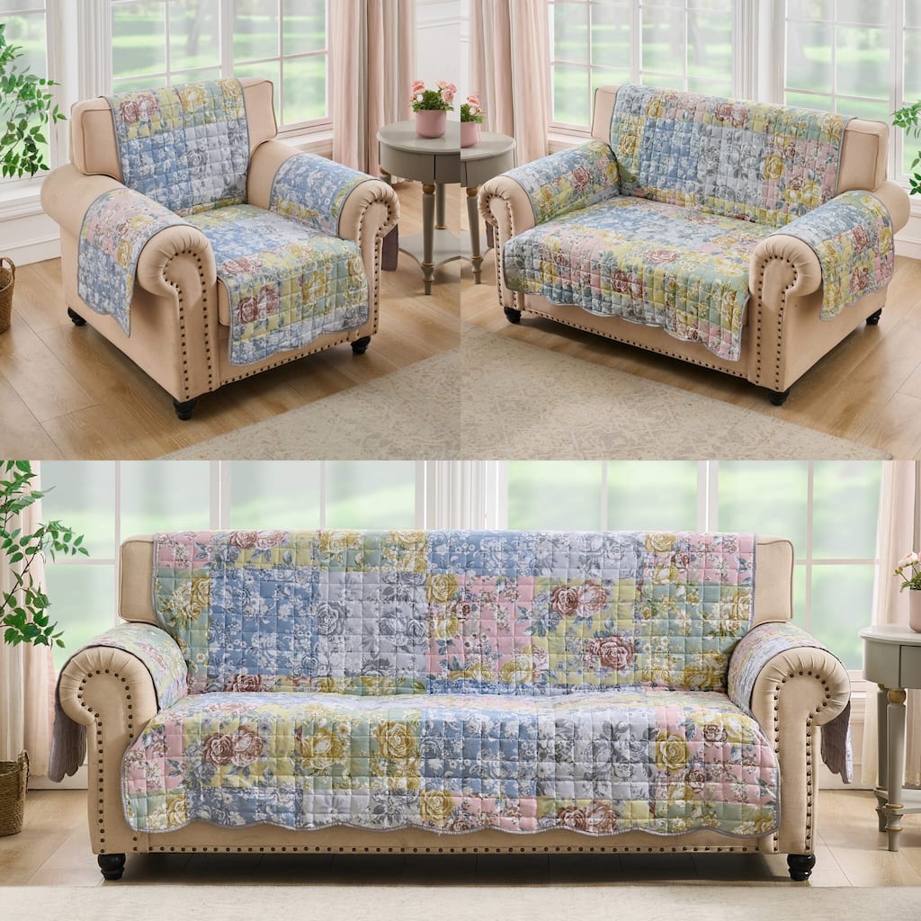 Greenland Home Fashions Emma Reversible Pet-Friendly Slipcover - Furniture Protector