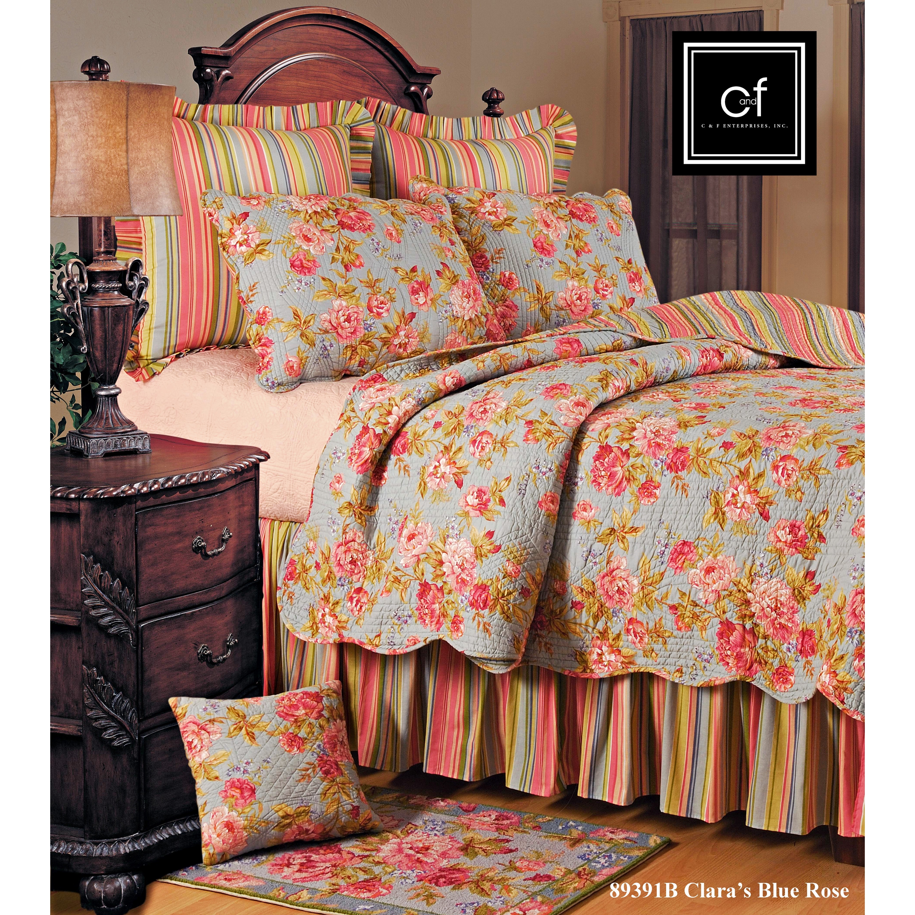 Clara's Rose Cotton Quilt Set - Reversible and Machine Washable