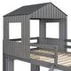 preview thumbnail 13 of 47, Friendly Design Twin over Full Bunk Bed, Loft Bed with Playhous