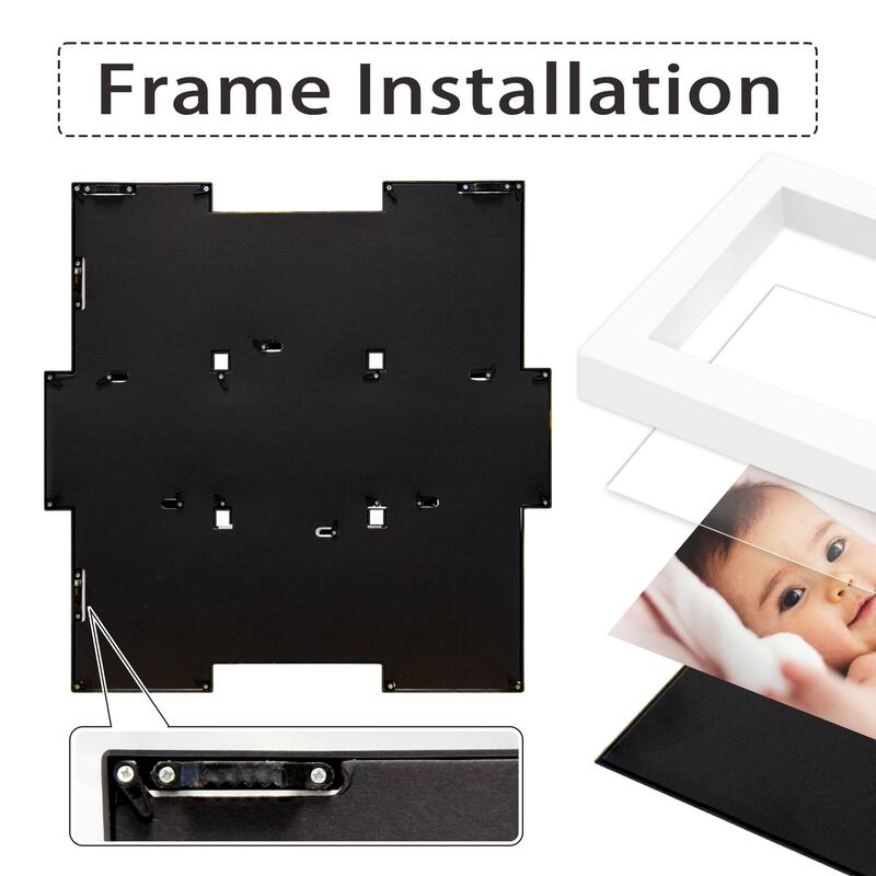 HELLO LAURA Modern 9 Opening 4x6" Wall PVC Photo Frame