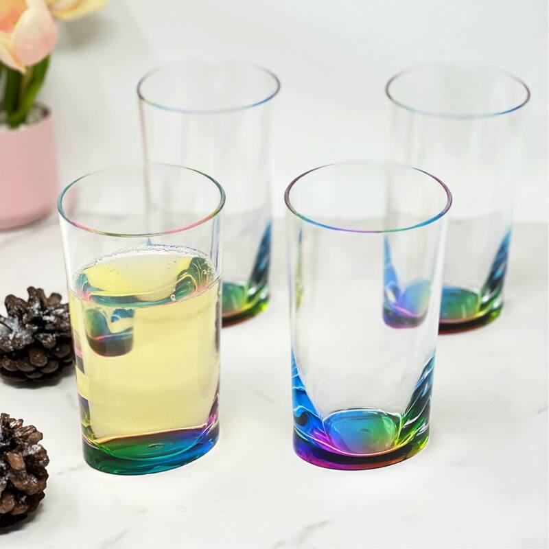 Oval Halo Acrylic Glasses Drinking Set of 4