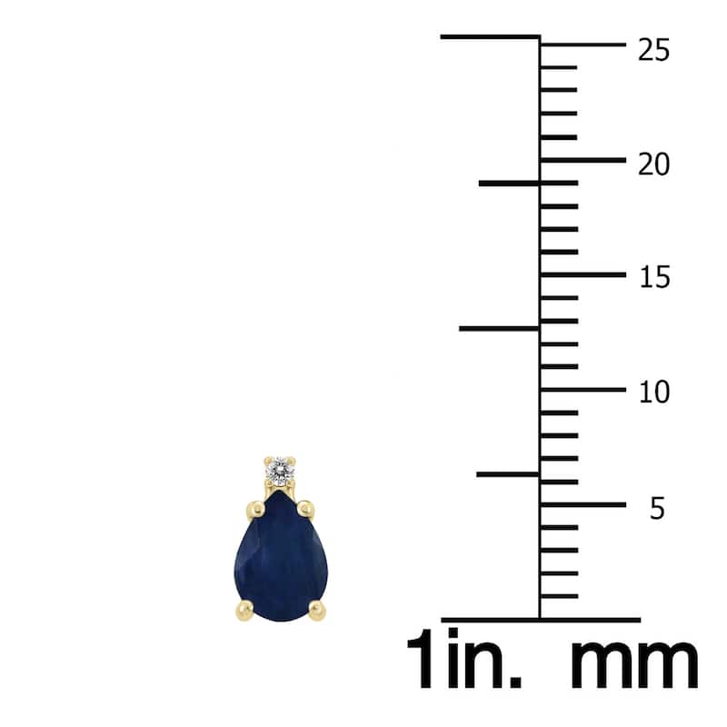 Marquee 14K Yellow Gold 6x4MM Pear Sapphire and Diamond Earrings