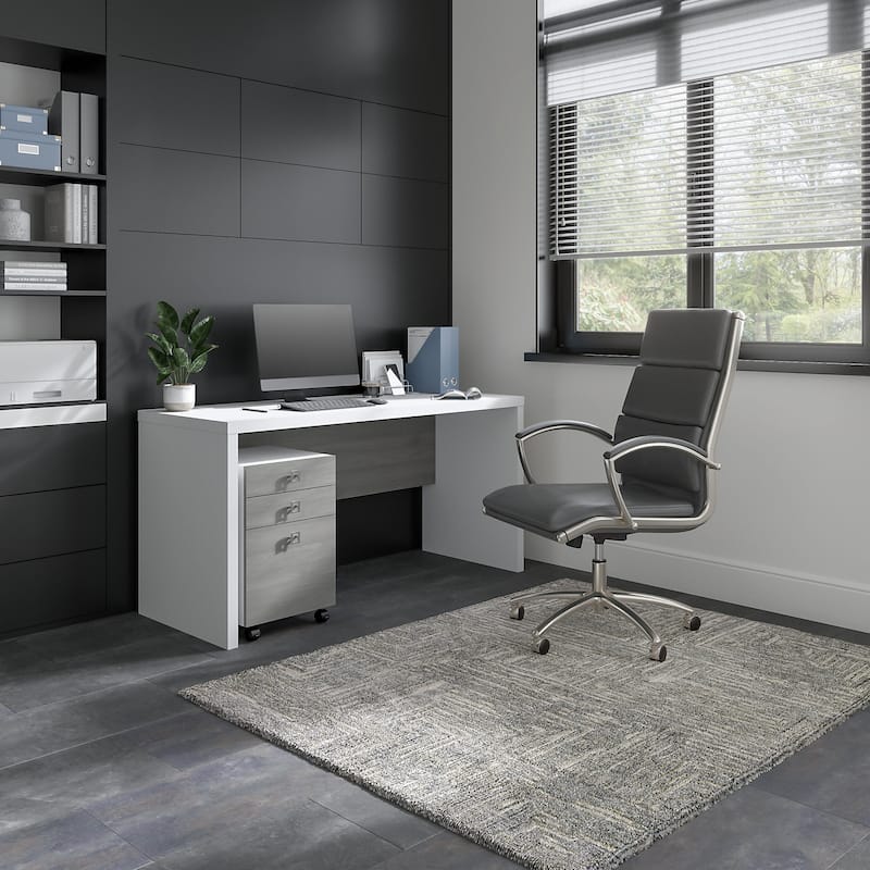 Echo Credenza Desk with Mobile File Cabinet by Bush Business Furniture